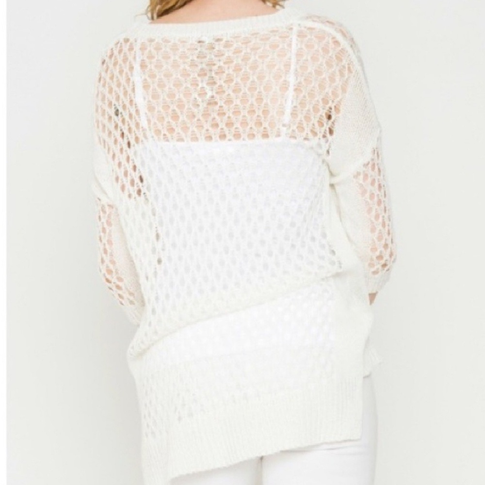 Crochet white sweater